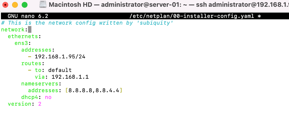 how to setup a static ip on ubuntu server