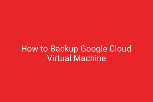 How to Backup Google Cloud Virtual Machine