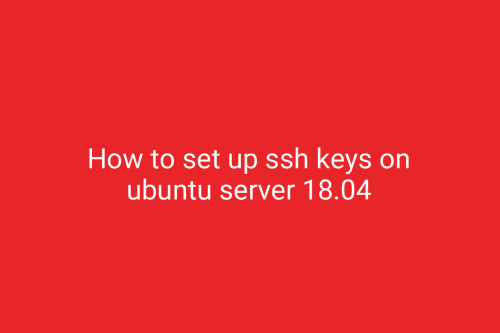 How to set up ssh keys on ubuntu server 18.04