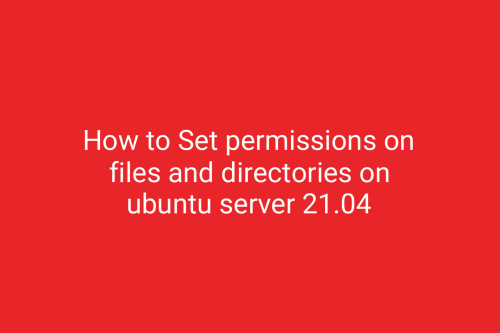 How to Set permissions on files and directories on ubuntu server 21.04