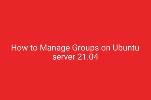 How to Manage Groups on Ubuntu server 21.04